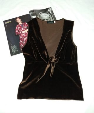 Top terciopelo marrón Talla M