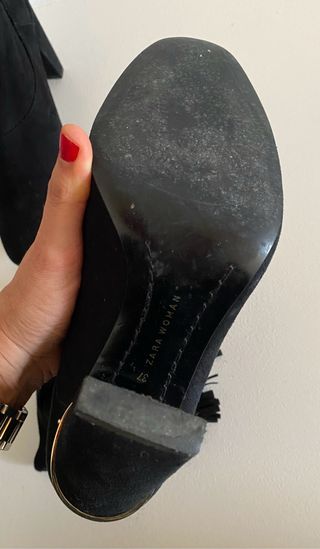 Botines Zara de tacón en símil ante 37