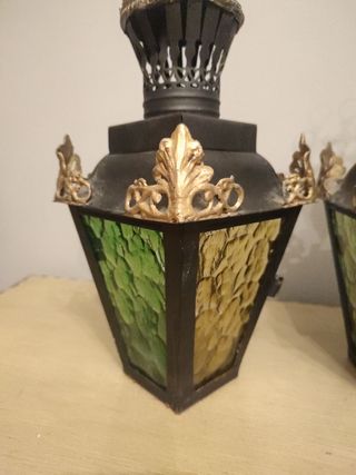 FAROLES MUY ANTIGUOS DE IGLESIA S.XIX BUEN ESTADO.