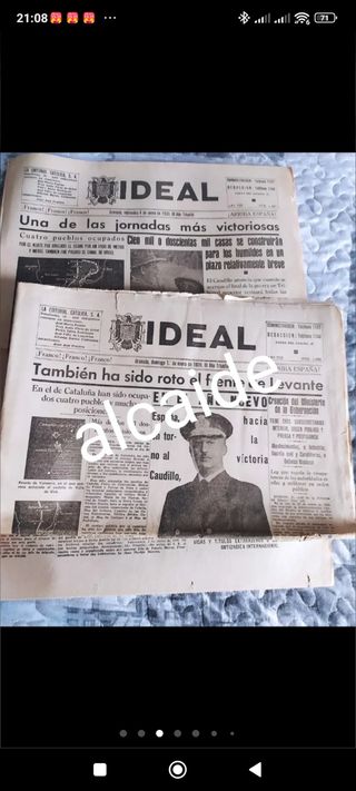 Periódicos antiguos año 1938 y 1939