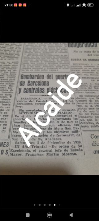 Periódicos antiguos año 1938 y 1939