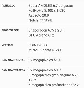 Samsung A70 6GB / 128GB