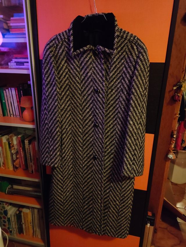 Cappotto lana spigato donna