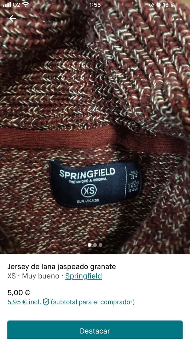 Jersey de lana jaspeado granate.