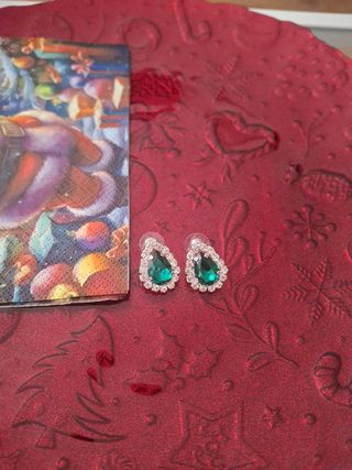 pendientes vintage  esmeraldas