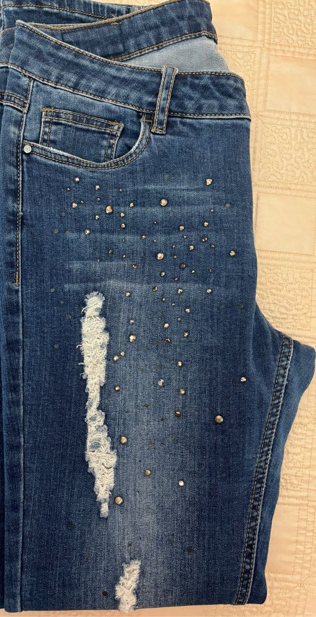 jeans donna con brillantini
