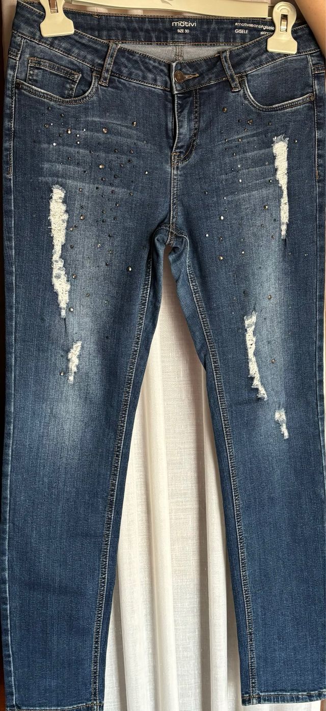 jeans donna con brillantini
