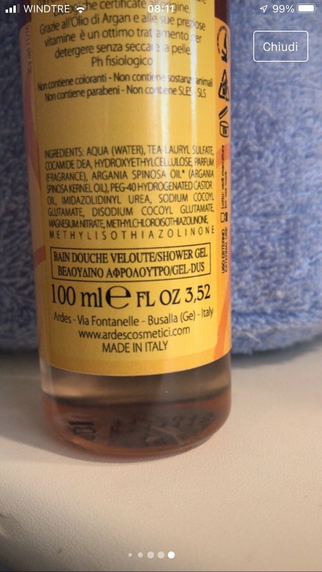 olio doccia Argan da viaggio