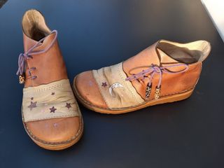 Botas de cuero pintadas hippies 37