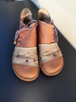 Botas de cuero pintadas hippies 37