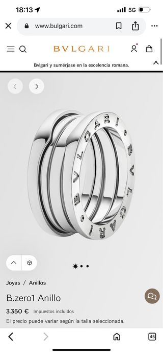 Anello BULGARI BZero IN ORO BIANCO MASSICCIO (3 fasce) 