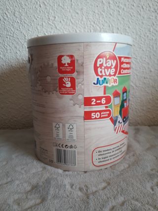 Juguete madera piezas de construcción obras