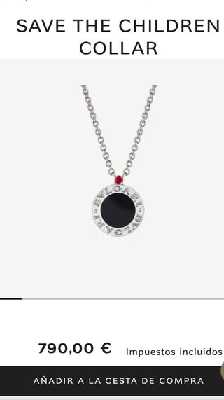 Ciondolo BULGARI SAVE THE CHILDREN in onice e rubino