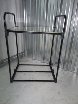 Mesa negra auxiliar plástico-metacrilato