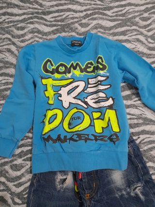 Felpa e jeans bimbo 3 anni