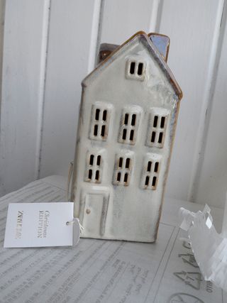 ZaraHome TRES ADORNOS PORCELANA CASAS c/LUZ NUEVOS