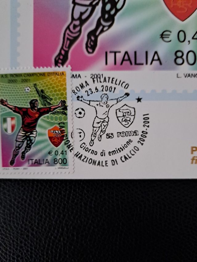 As Roma campione cartolina francobollo