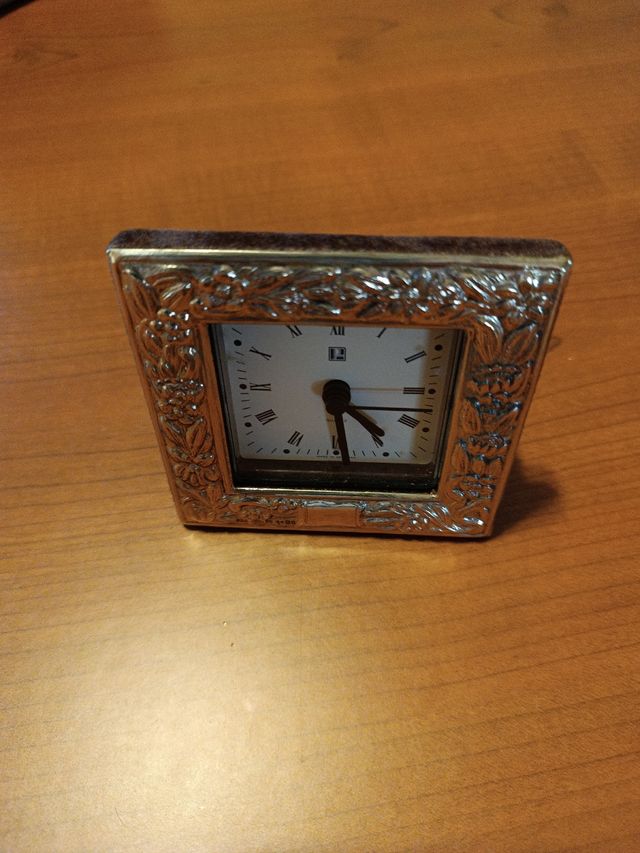 Orologio da scrivania vintage in argento