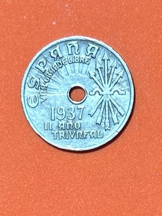 MONEDA 25 CENTIMOS 1937