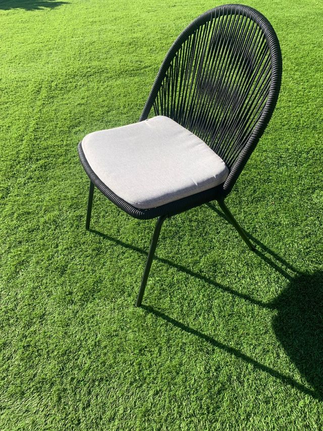 silla para exterior estructura cuerda color negro