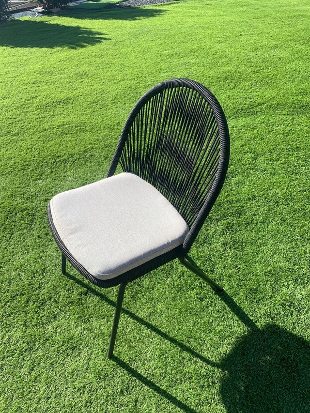 silla para exterior estructura cuerda color negro