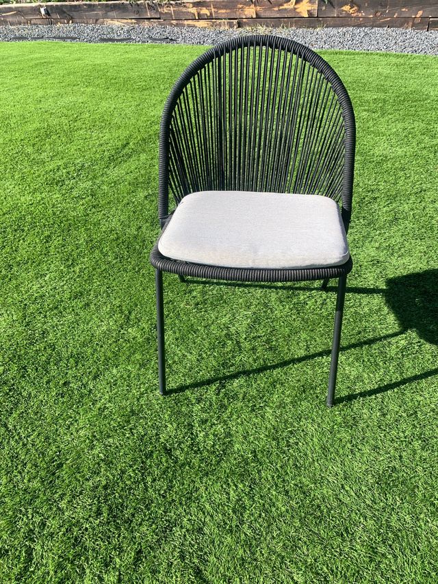 silla para exterior estructura cuerda color negro