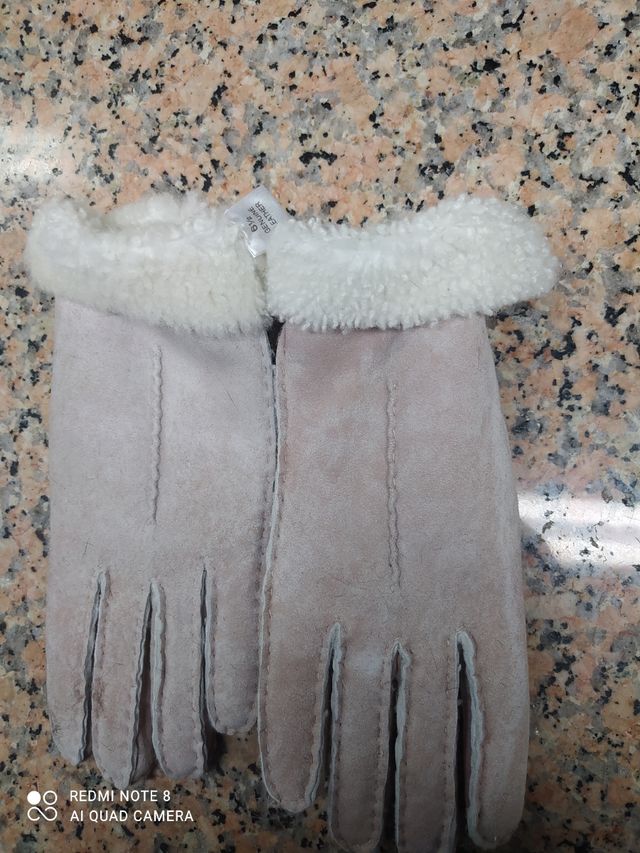 Guanto in vera pelle merino rosa n 6- 1/2