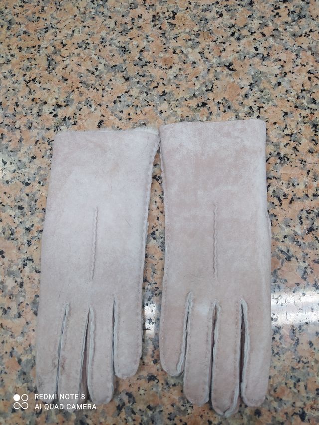 Guanto in vera pelle merino rosa n 6- 1/2