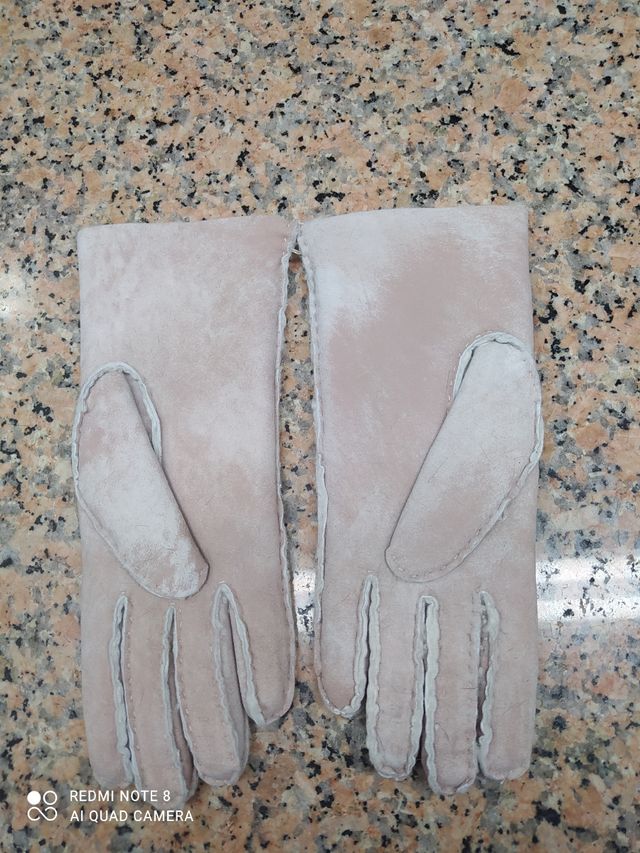 Guanto in vera pelle merino rosa n 6- 1/2