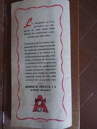 Maquina de coser Alfa