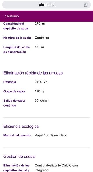 plancha de ropa Philips easyspeed plus