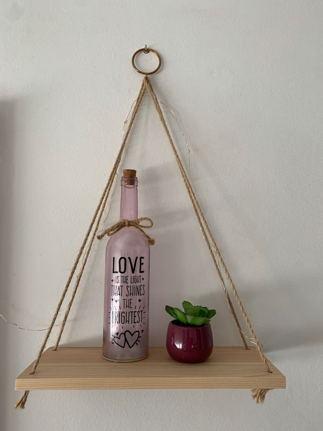 2 estantes flotantes rústicos madera cuerda