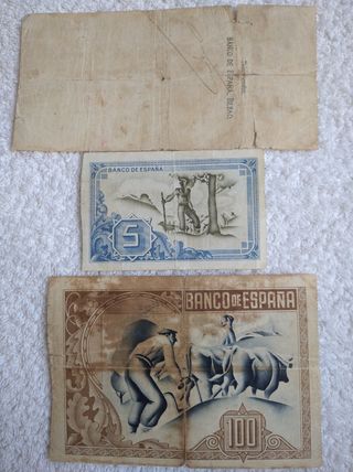 BILLETES PAGARES CHEQUES GUERRA CIVIL 1936 Y 1937