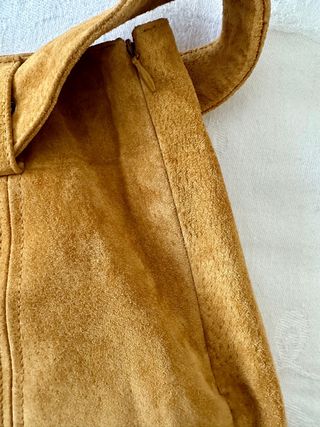 falda corta camel piel 100%