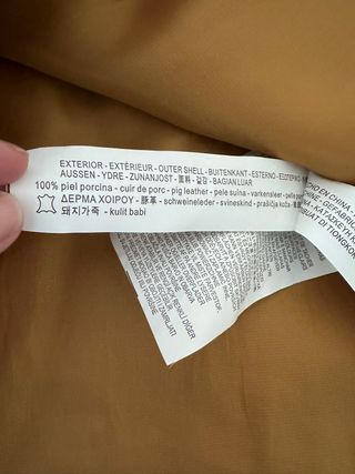 falda corta camel piel 100%