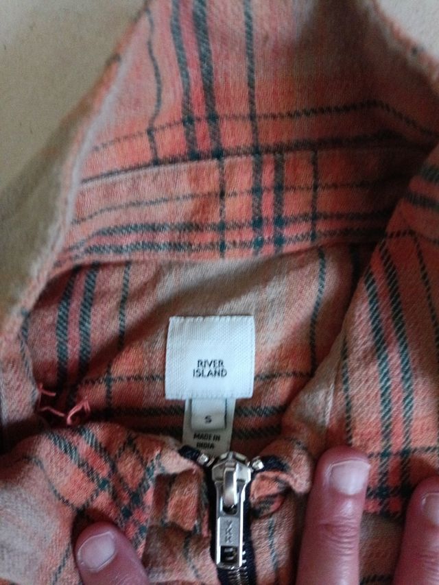 Chaqueta cuadros con cremallera