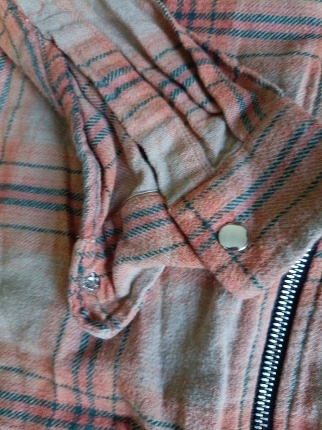 Chaqueta cuadros con cremallera