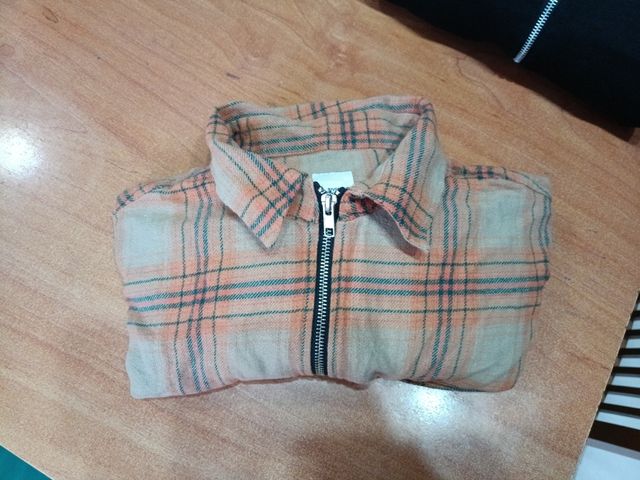 Chaqueta cuadros con cremallera