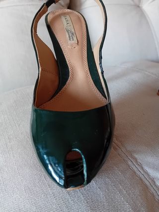 E095-Sandalias plataforma verde oscuro