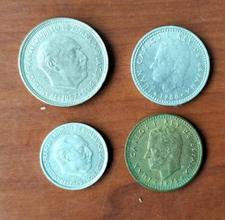 4 monedas antiguas distintas 