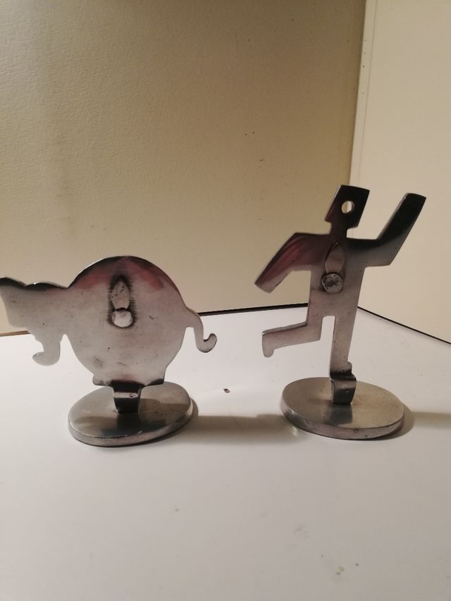 2 porta fotos, tarjeteros de metal