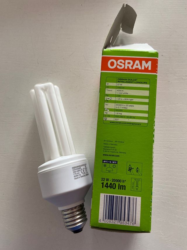 LOTE 2 Uds. Bombilla Bajo Consumo 22 W