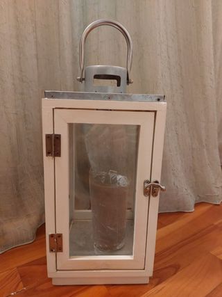 Lanterna in legno e ferro H45 cm