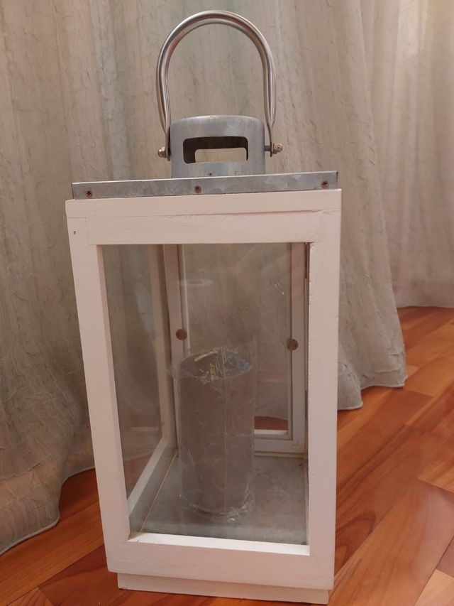 Lanterna in legno e ferro H45 cm