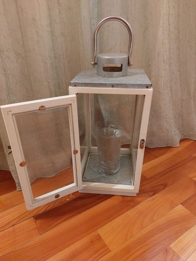 Lanterna in legno e ferro H45 cm