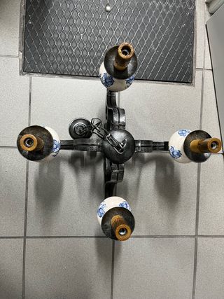 lampara de forja y ceramica