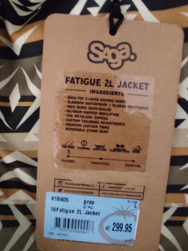 Chaqueta nieve SAGA Fatigue Talla L (299,95€)