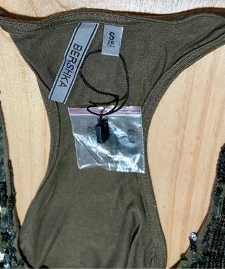 Camiseta lentejuelas, Bershka, talla S