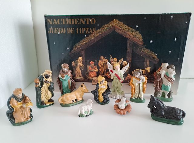 Portal Belén Pesebre Navidad con figuras Completo