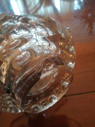 Tintero cristal y bronce antiguo soporte baquelita
